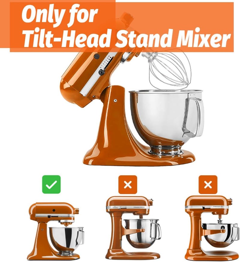ملحق الخفقان من أسلاك الفولاذ المقاوم للصدأ K45WW أجزاء تناسب خلاط KitchenAid 4.5 و 5 كوارت ذو الرأس المائل - Image 5