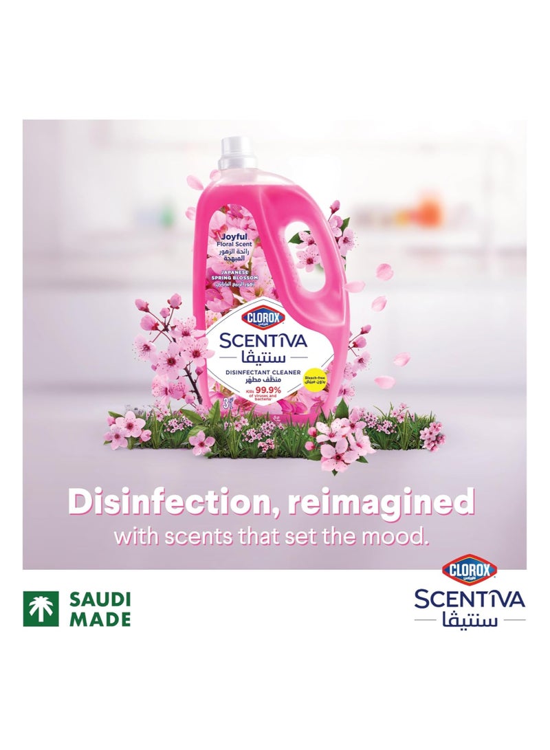 Clorox Scentiva Multipurpose Disinfectant Floor Cleaner Japanese Spring Blossom 2 x 1.5L  - Image 3