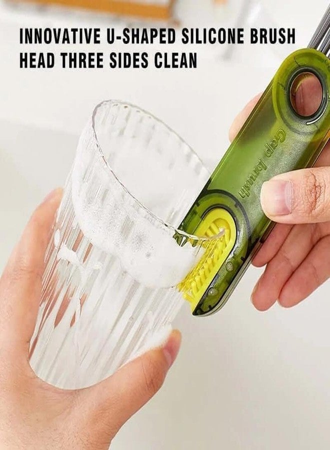 BLINE 3 in 1 Bottle Cup Lid Brush Straw Cleaner Tools Multi-Functional Crevice Cleaning Brush Clean Brushes for Tiny Bottle Nursing Bottle Cups Cover - Image 2