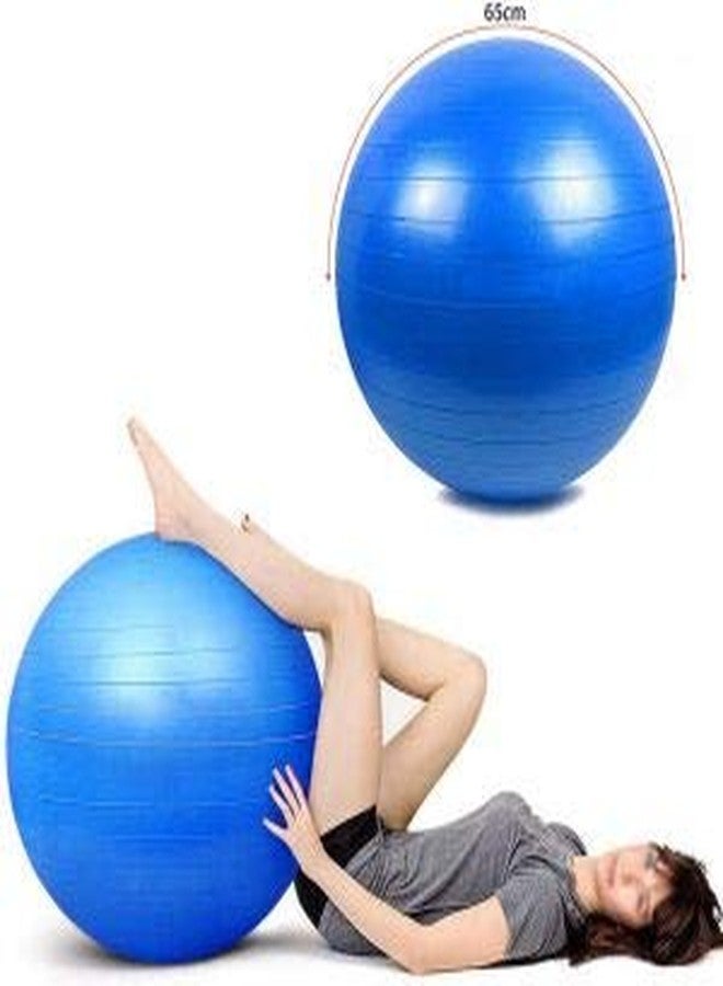 BSITFOW Inflatable Gym Ball with Foot Pump for Total Body Fitness, Abdominal Toner - Diameter 65Cm (Blue) - Image 5