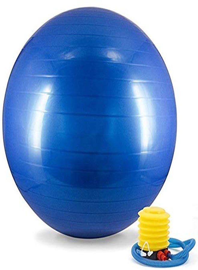 BSITFOW Inflatable Gym Ball with Foot Pump for Total Body Fitness, Abdominal Toner - Diameter 65Cm (Blue) - Image 1
