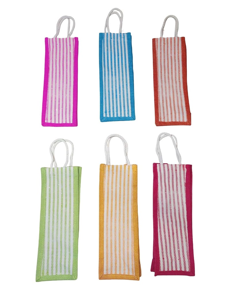 DAVALBA Jute Water Bottle Bag with Sturdy Handle Reusable Eco-Friendly Bottle Cover for Travel, Office, Gym Lightweight Jute Bags, Portable Bottle Holder for Men & Women (Multicolor, Pack of 1) - Image 1
