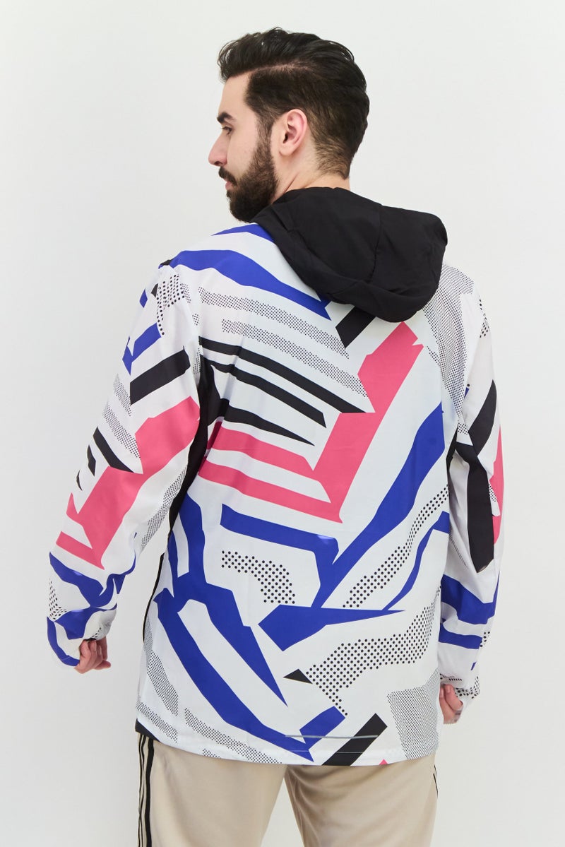 Adidas Men Sportswear Fit Long Sleeve Training Hooded Jackets, Multicolor - Image 3