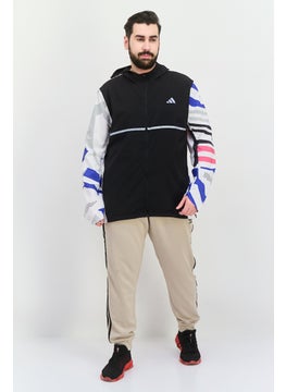 Adidas Men Sportswear Fit Long Sleeve Training Hooded Jackets, Black Combo  - Image 4