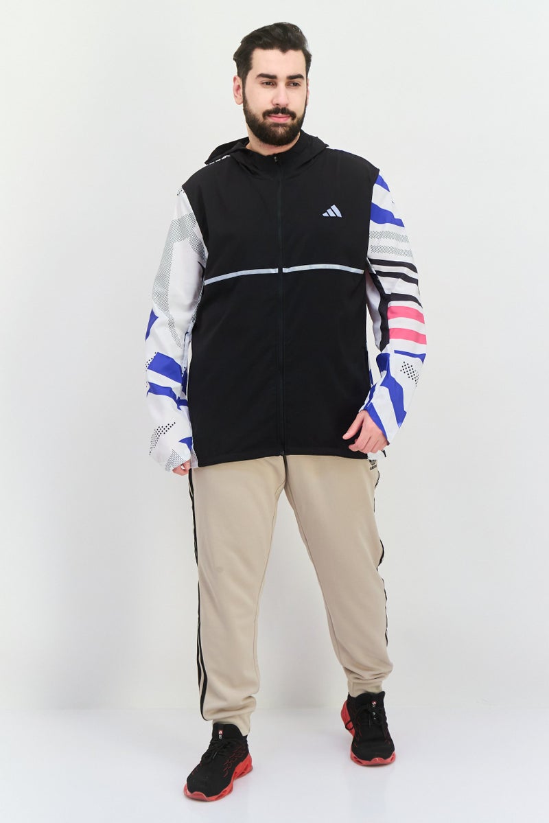 Adidas Men Sportswear Fit Long Sleeve Training Hooded Jackets, Multicolor - Image 4