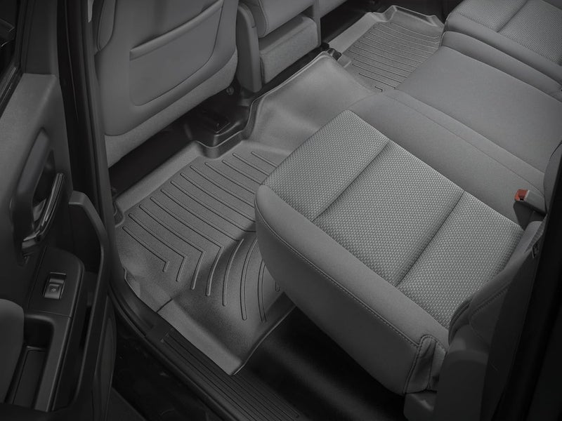 WeatherTech Custom Fit FloorLiners for Silverado 1500, Sierra 2500HD/3500HD - 2nd Row, Black - Image 2