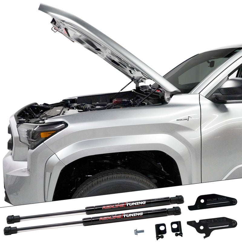 Redline Tuning 212702202 Hood QuickLIFT Plus System Compatible with Toyota Tacoma 2024 4Runner 2025 No Drilling Required All Black Components