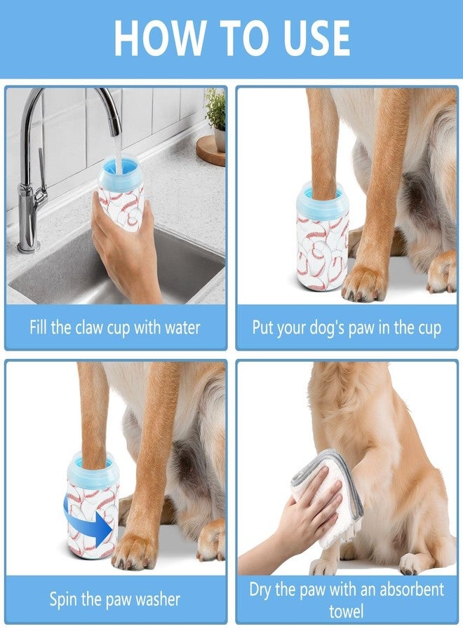 SDMKA Baseball Stitches Dog Paw Cleaner 2-in-1 Portable Dog Paw Washer and Grooming Brush for Quick Cleaning - Ideal for Small, Medium and Large Dogs Cats - Image 4