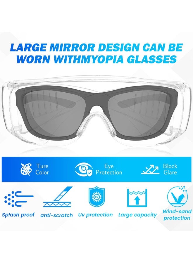 Safety Anti Fog Goggles 2 Pack - Over Eyeglasses, Clear Safety Glasses, Lightweight Protective Eyewear Over Goggles Impact Scratch Resistant - Image 4