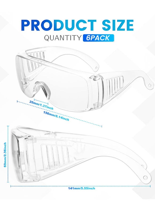 Safety Anti Fog Goggles 2 Pack - Over Eyeglasses, Clear Safety Glasses, Lightweight Protective Eyewear Over Goggles Impact Scratch Resistant - Image 2