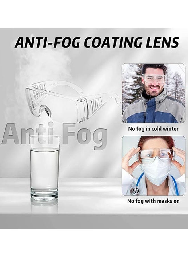Safety Anti Fog Goggles 2 Pack - Over Eyeglasses, Clear Safety Glasses, Lightweight Protective Eyewear Over Goggles Impact Scratch Resistant - Image 5