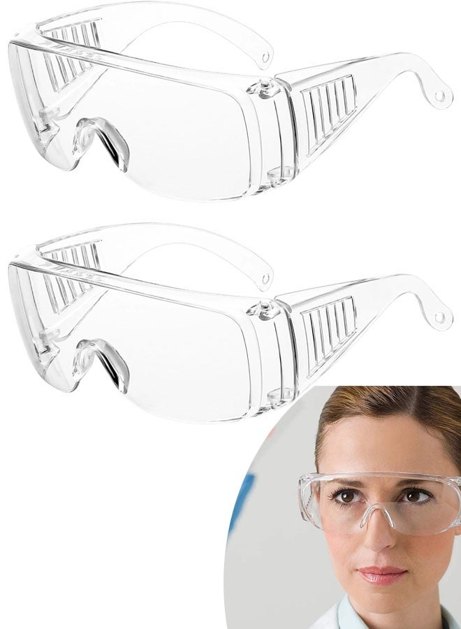 Safety Anti Fog Goggles 2 Pack - Over Eyeglasses, Clear Safety Glasses, Lightweight Protective Eyewear Over Goggles Impact Scratch Resistant - Image 1