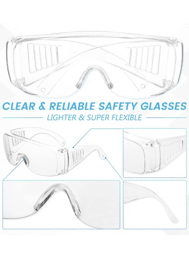 Safety Anti Fog Goggles 2 Pack - Over Eyeglasses, Clear Safety Glasses, Lightweight Protective Eyewear Over Goggles Impact Scratch Resistant - Image 3