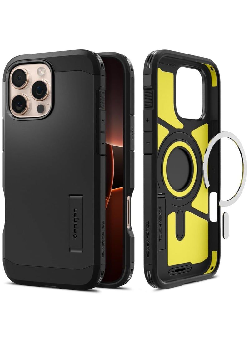 Spigen جراب Tough Armor MagFit AI لهاتف iPhone 16 Pro مع حامل (2024) - أسود  - Image 1
