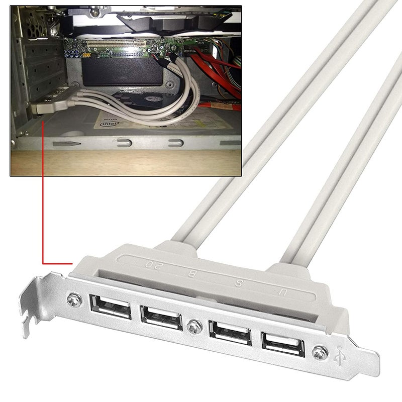 ikis محول لوحة فتحة رأس USB 2.0 بـ 4 منافذ مع كابل برغي أنثوي إلى اللوحة الأم 9 دبابيس خلفي PCI لوحة خلفية لجهاز الكمبيوتر المكتبي - Image 5