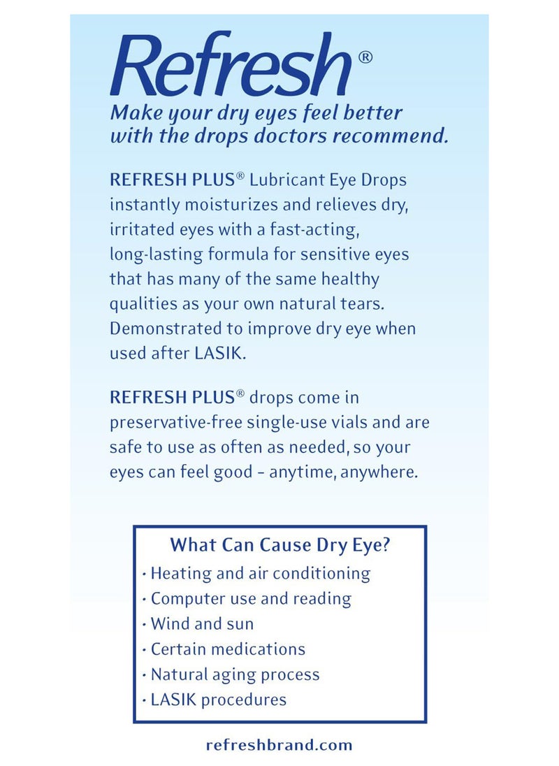 REFRESH - Plus Lubricant Eye Drops Preservativefree 0.01 Fl Oz Singleuse Containers 50 Count - Image 1