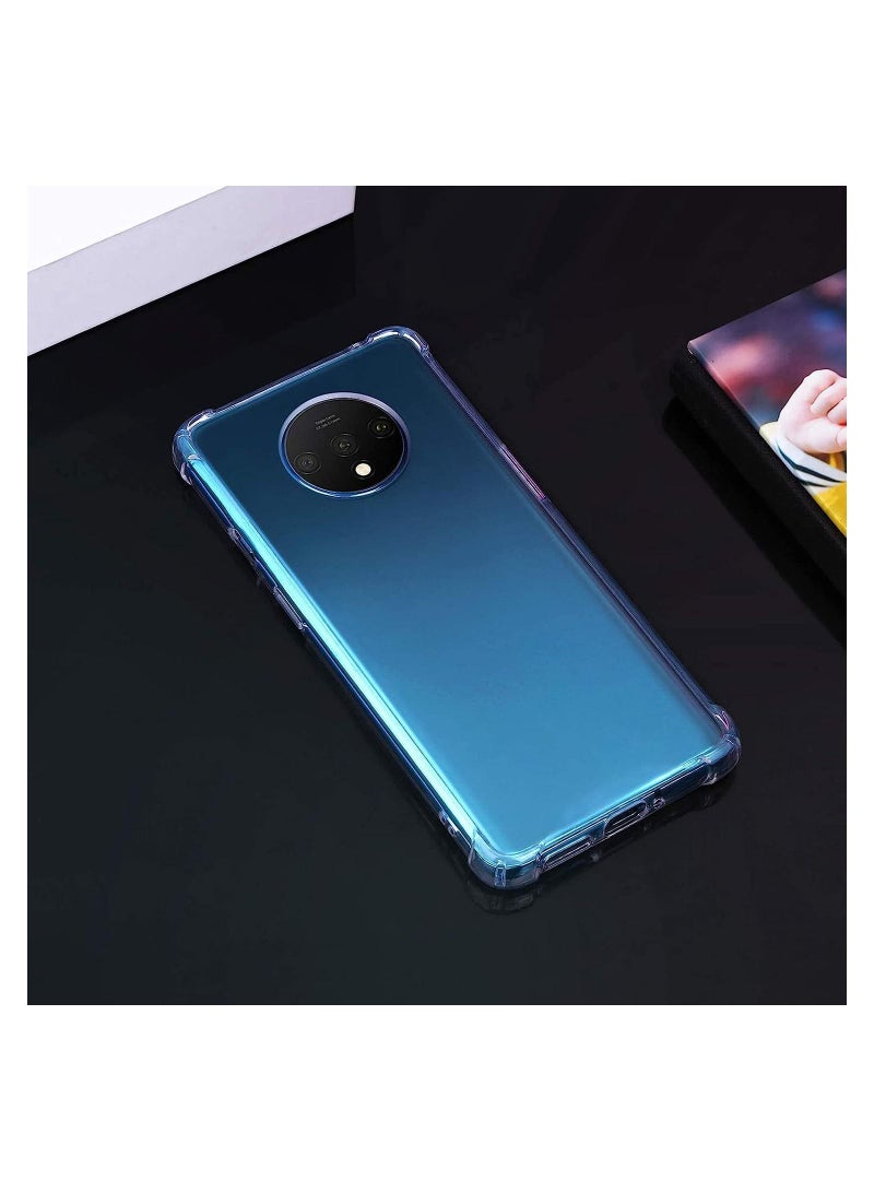 ICS OnePlus 7T Case, Crystal Clear Soft TPU Transparent Bumper Shock Absorption Technology Raised Bezels Slim Protective Cover for OnePlus 7T - Image 2