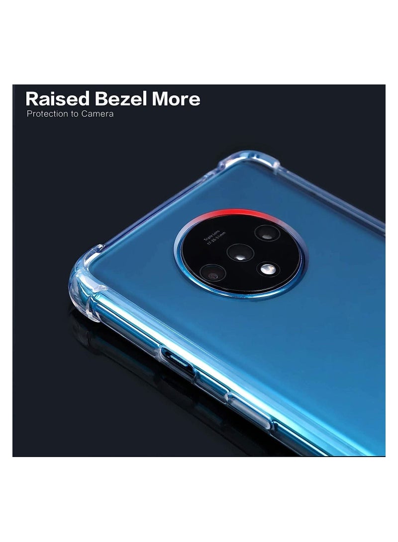 ICS OnePlus 7T Case, Crystal Clear Soft TPU Transparent Bumper Shock Absorption Technology Raised Bezels Slim Protective Cover for OnePlus 7T - Image 3