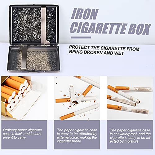 EYIDADAE Stylish Design Retro Metal Cigarette Case -Double Sided Spring Clip Open Cigarette,Pocket Holder Credit Card Holder Protective Security Wallet for Men and Women,Holds 18-20 100mm (Vine Bronze) - Image 3