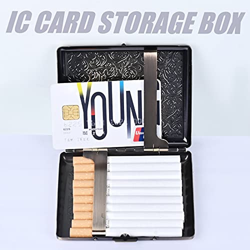 EYIDADAE Stylish Design Retro Metal Cigarette Case -Double Sided Spring Clip Open Cigarette,Pocket Holder Credit Card Holder Protective Security Wallet for Men and Women,Holds 18-20 100mm (Vine Bronze) - Image 2