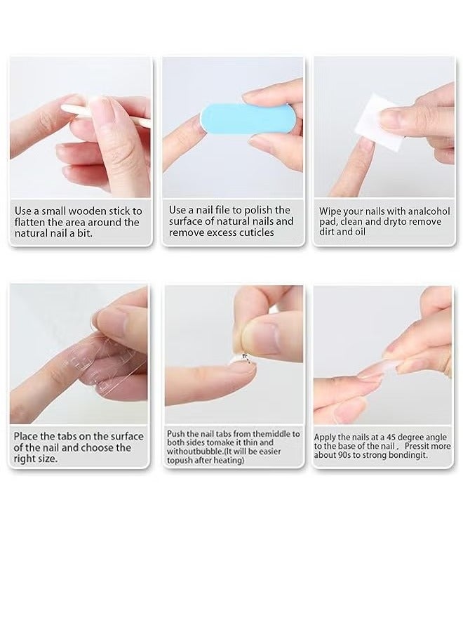 24 pieces of fake nails, sweet and fresh, high-end, simple and fashionable to wear nails. With double-sided tape, it can be worn and removed at any time, which is environmentally friendly, convenien - Image 4