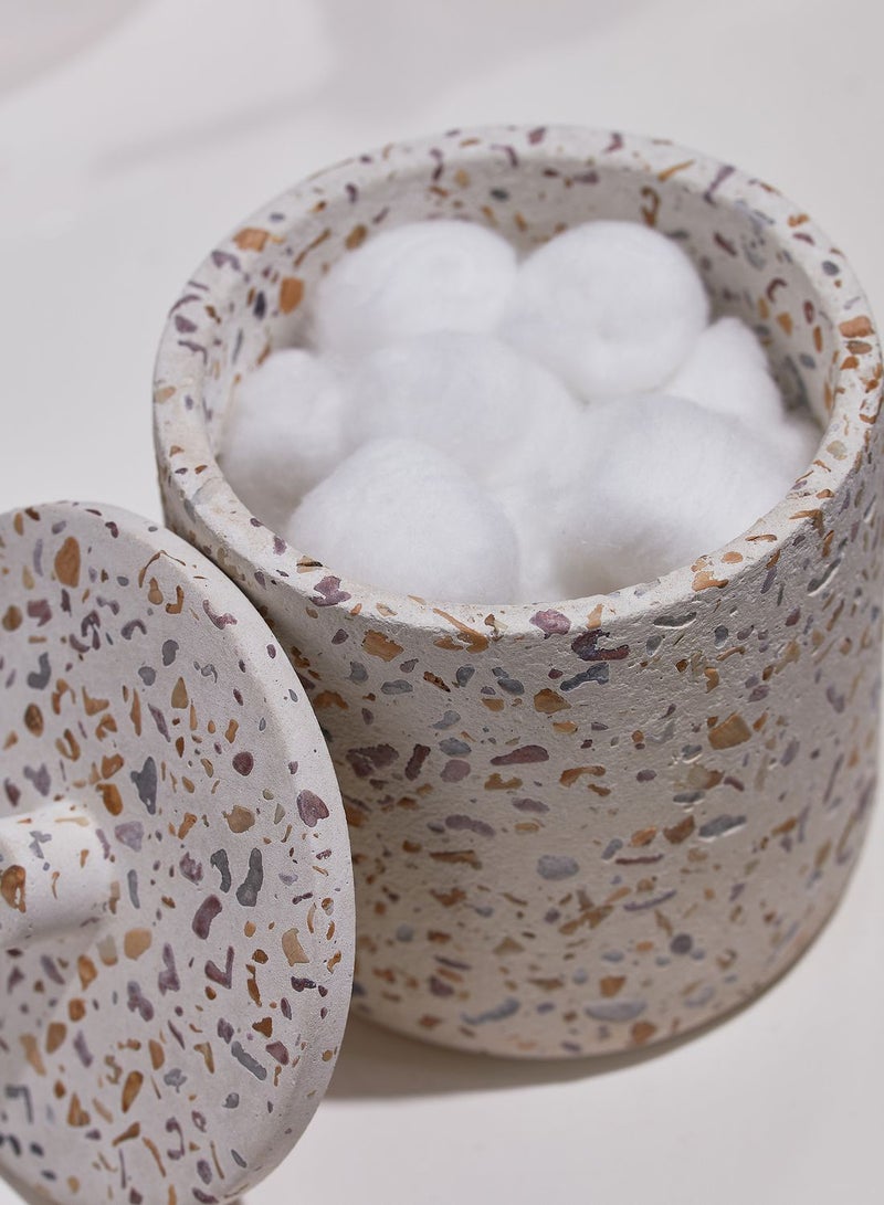 Premier Gozo Concrete Cotton Jar 9.3x 11.2cm - Image 2