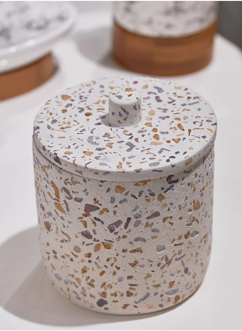 Premier Gozo Concrete Cotton Jar 9.3x 11.2cm