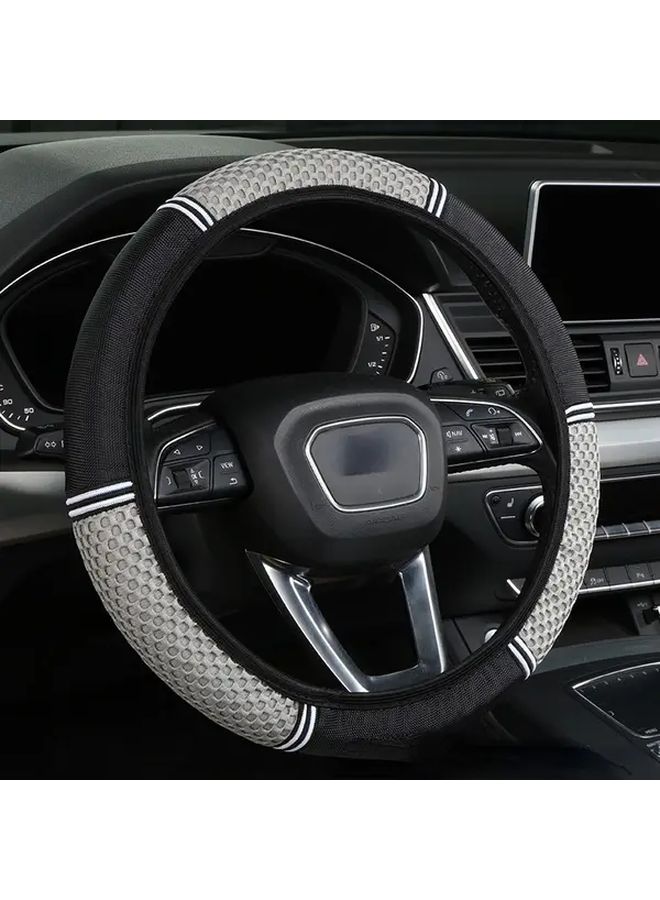 New Style Car Steering Wheel Cover Without Inner Ring Anti Slip Wear Resistant Breathable Steering Wheel Cover Gray - Image 3