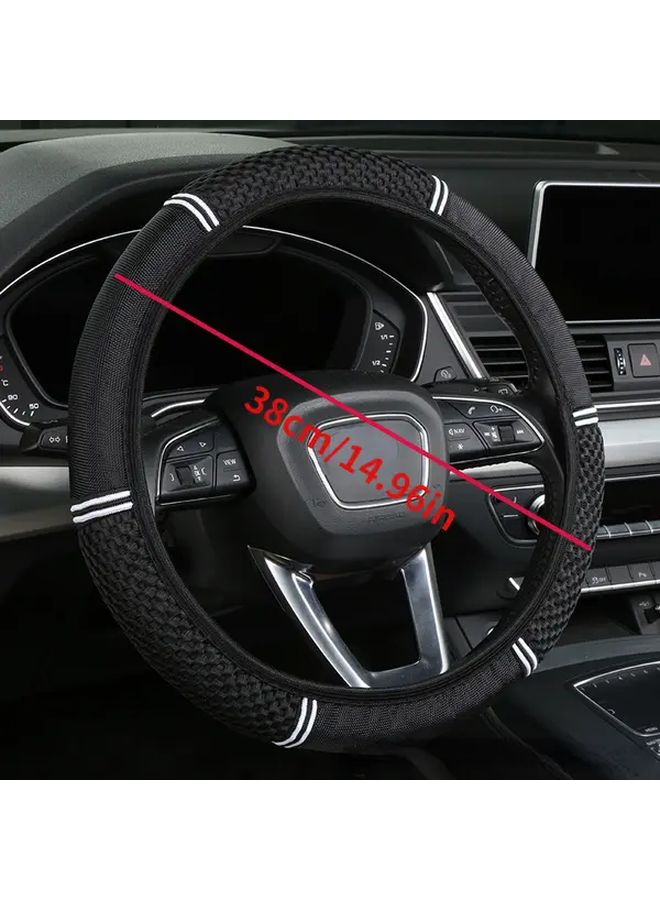 New Style Car Steering Wheel Cover Without Inner Ring Anti Slip Wear Resistant Breathable Steering Wheel Cover Gray - Image 1