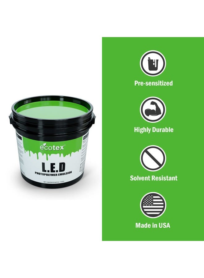 Ecotex ® L E D Green Screen Printing Emulsion (Pint - 16oz.) Pre - Sensitized Photo Emulsion for Silk Screens, Textiles, and Fabric - for Screen Printing Plastisol Ink, Screen Printing Supplies - Image 3