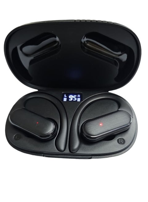 Wireless Bluetooth Headphone with LED Display Ear Hooks and Microphone
