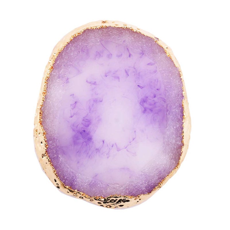 JASSINS Resin Nail Art PaletteNail Art Painting Mixed Color Palette Gold Edge Nail Gel Color Makeup Display Board Purple