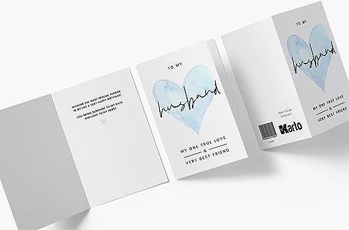 Karto Sweet Birthday Card for Husband Him - Large 5.5x8.5 inch Husband Birthday Cards - One True Love - Image 3