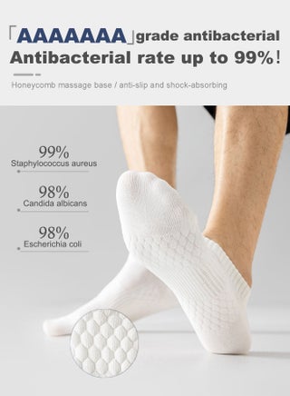Men's Ankle Socks 5-Pack - Summer Mesh Breathable Socks with 7A Antibacterial Technology, Moisture Wicking, Anti-Slip Massage Sole - view 4