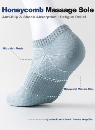 Men's Ankle Socks 5-Pack - Summer Mesh Breathable Socks with 7A Antibacterial Technology, Moisture Wicking, Anti-Slip Massage Sole - view 5