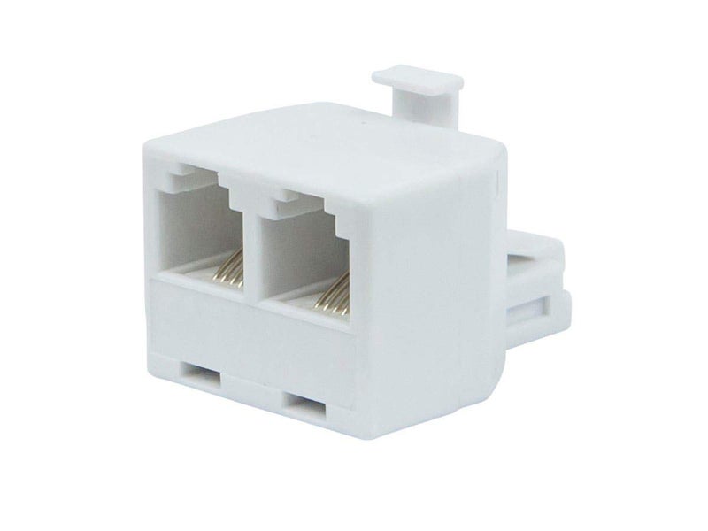 Monoprice RJ11 6P4C Modular T-Adapter - Male to 2x Female, Straight, White - Image 5