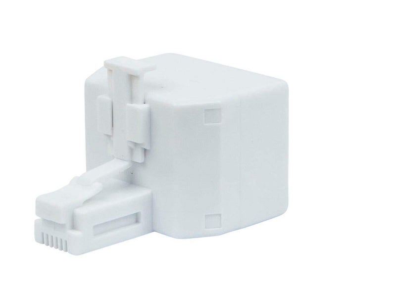 Monoprice RJ11 6P4C Modular T-Adapter - Male to 2x Female, Straight, White - Image 2