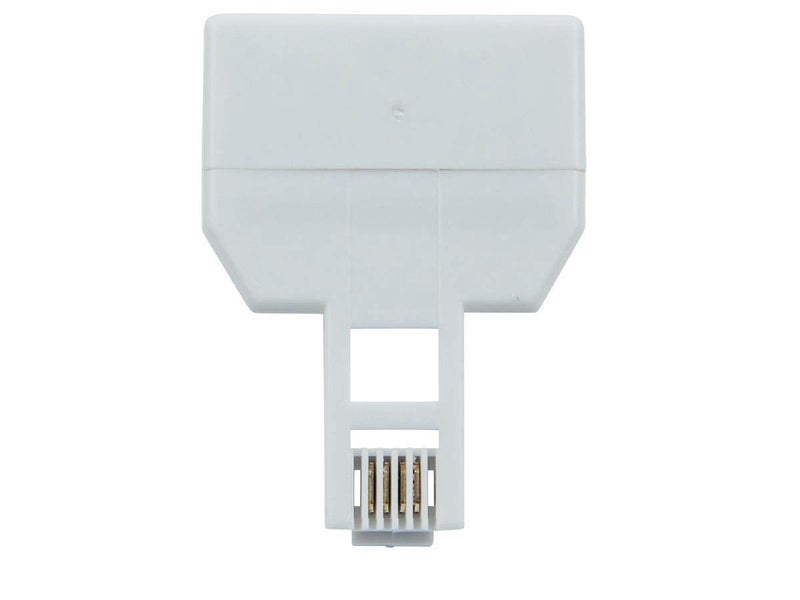 Monoprice RJ11 6P4C Modular T-Adapter - Male to 2x Female, Straight, White - Image 3