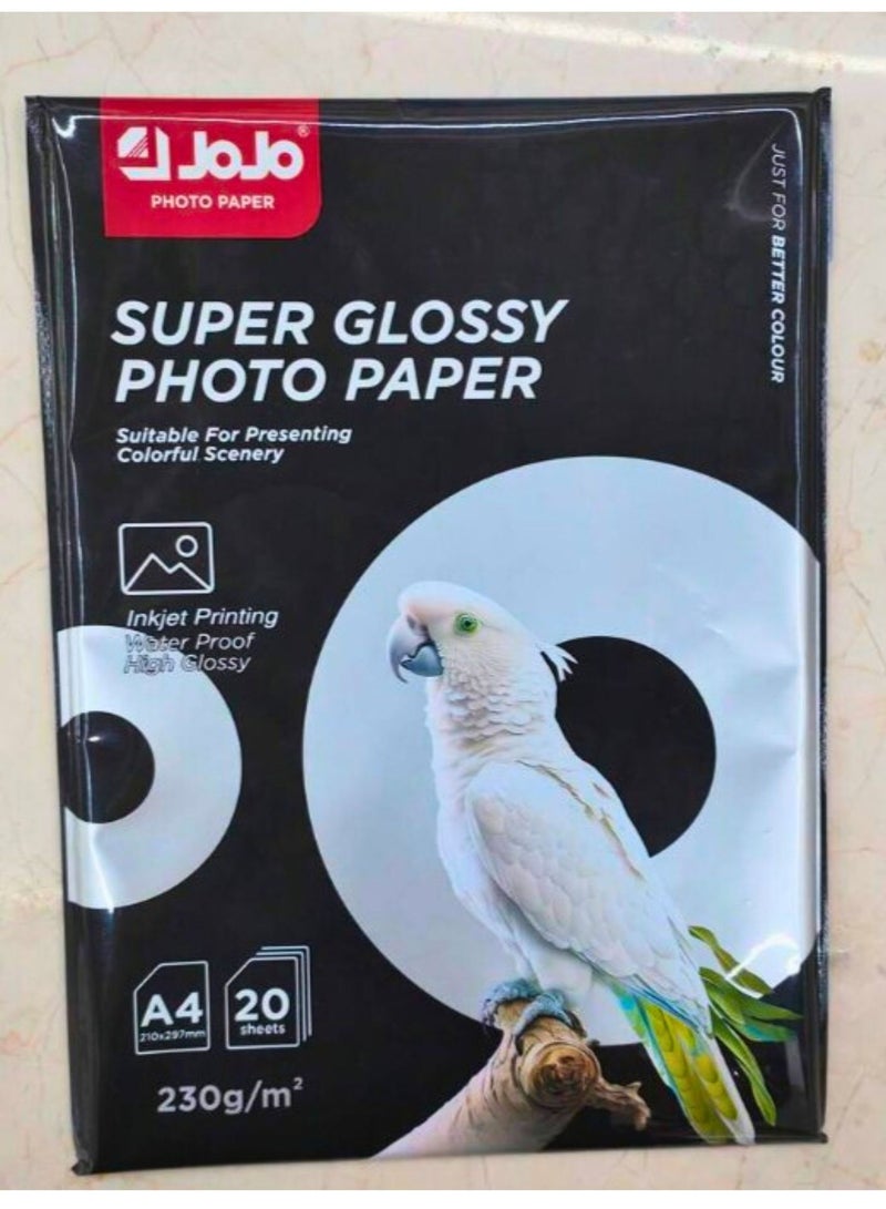 20-Sheets 230gsm Single Sided Glossy A4 Photo Paper
