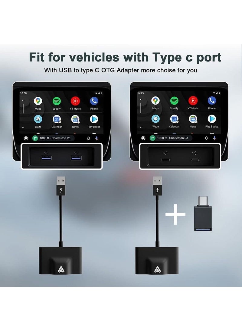 Generic Android Auto Wireless Adapter, for Android Wireless Carplay Dongle New Wireless Auto Car Adapter Play WiFi Online Update USB-A Cables  - Image 4