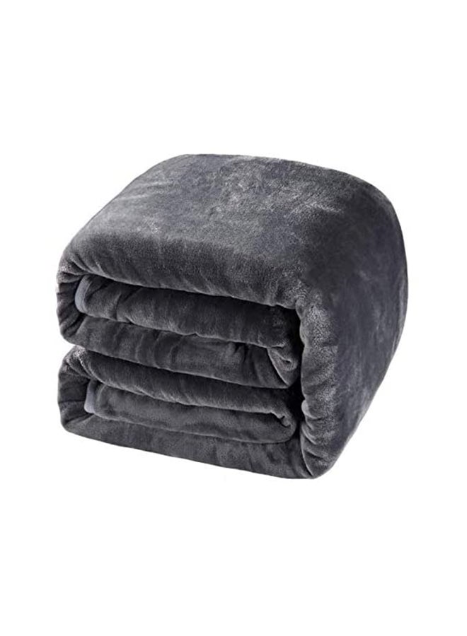 1 Piece Soft Blanket King Size Flannel Black 220x200cm - Image 3
