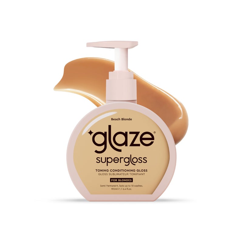 Glaze Supergloss Color Conditioning Gloss With Dispensing Pump â€“ Hydrating Semi-Permanent Color Hair Gloss & Shine Boost â€“ For Medium to Dark Blonde Hair â€“ 6.4 Fl Oz - Warm Blonde - Image 1