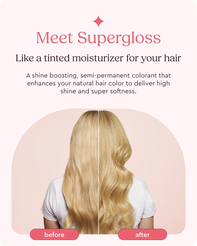 Glaze Supergloss Color Conditioning Gloss With Dispensing Pump â€“ Hydrating Semi-Permanent Color Hair Gloss & Shine Boost â€“ For Medium to Dark Blonde Hair â€“ 6.4 Fl Oz - Warm Blonde - Image 2