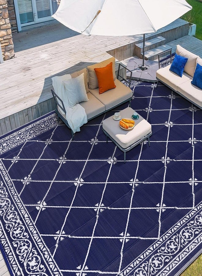 HiiARug Reversible Mat Plastic Outdoor Rugs for Patios Clearance Waterproof Plastic Straw Rug Large Area Rug for Outdoor, Porch, Patio, RV,Camping,5x7Ft, Grey - Image 1