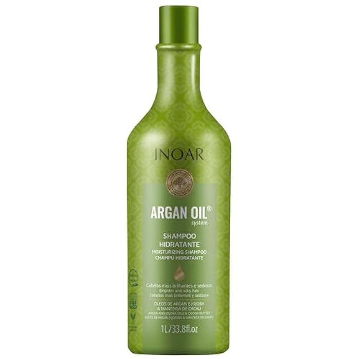 INOAR Argan Moist Shampoo with Moroccan Argan Oil for Deep Hydration, Shine & Softness, 33.8 Fl Oz - Image 1