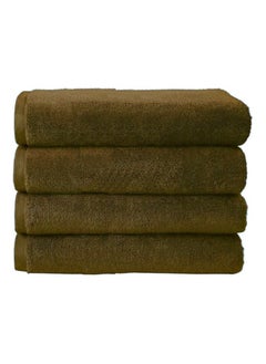 MAXQON Pack Of 4 - Hand Towel - 100% Cotton 600 GSM Medium Size (45x75cm) Highly Absorbent And Super Durable, Color Brown  - Image 1