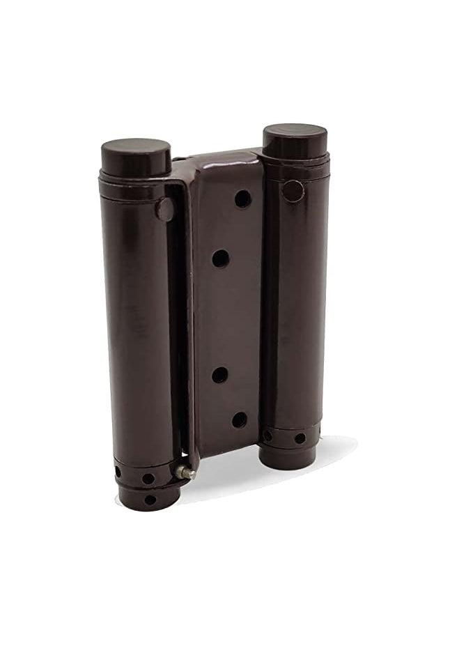 B.K.Jagan and Co B K JAGAN CO Double Action Hinge Saloon Door Hinges Swinging Door Hinge Heavy Duty Self Closing Brown in mild Steel with Screws 4 Inch Pack of 2 Pcs  - Image 2
