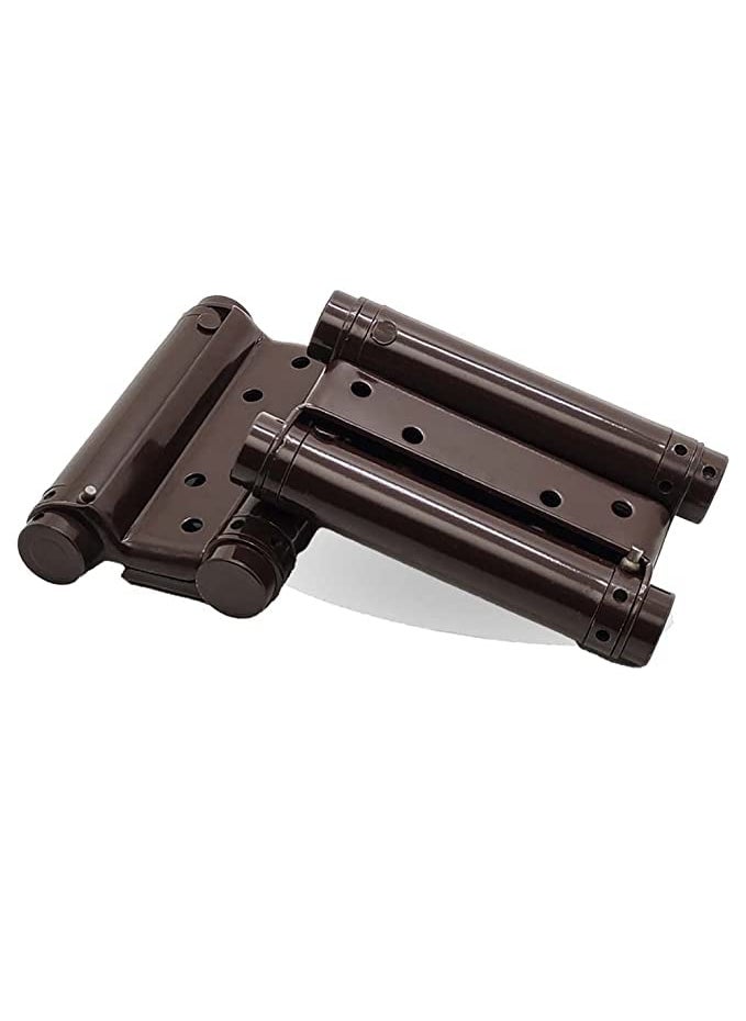 B.K.Jagan and Co B K JAGAN CO Double Action Hinge Saloon Door Hinges Swinging Door Hinge Heavy Duty Self Closing Brown in mild Steel with Screws 4 Inch Pack of 2 Pcs  - Image 1