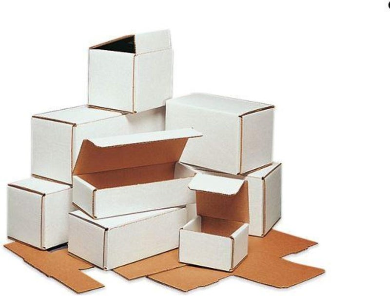 Secure Seal Shipping Boxes - 3x3x3" Mailers - White Foldable Corrugated Cardboard Packaging for Mailing, Moving, Storage, and Organizing - Strong Lightweight Foldable (Bulk 100 Pack) - Image 2