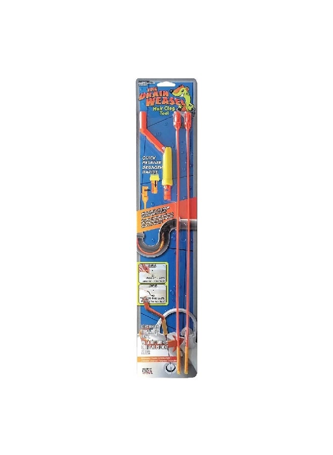 FlexiSnake The Drain Weasel Hair Clog Remover Tool Multicolour 53.21 x 10.8 x 2.29 cm DWPSK2B - Image 1